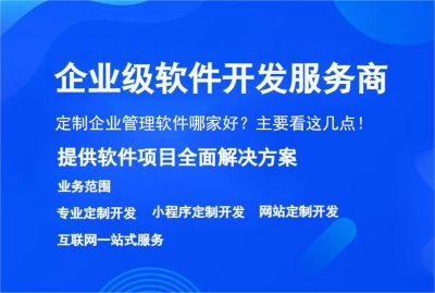 定制企業管理軟件哪家好？主要看這幾點！