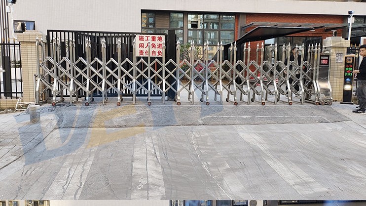 广东广州外语外贸大学实验中学车牌识别联动伸缩门