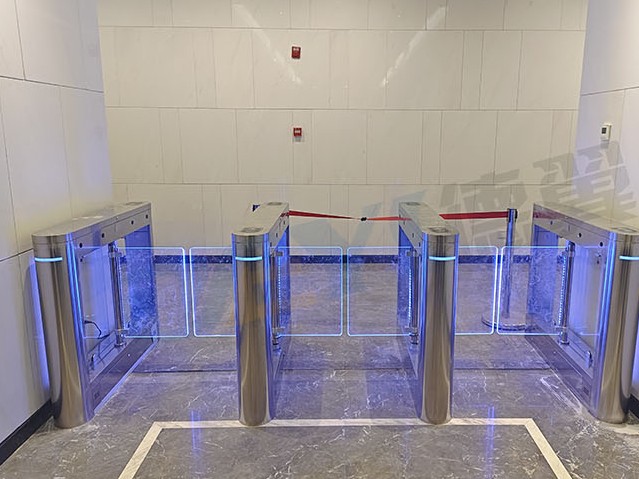 天津某单位2组3通道小摆闸+人脸识别