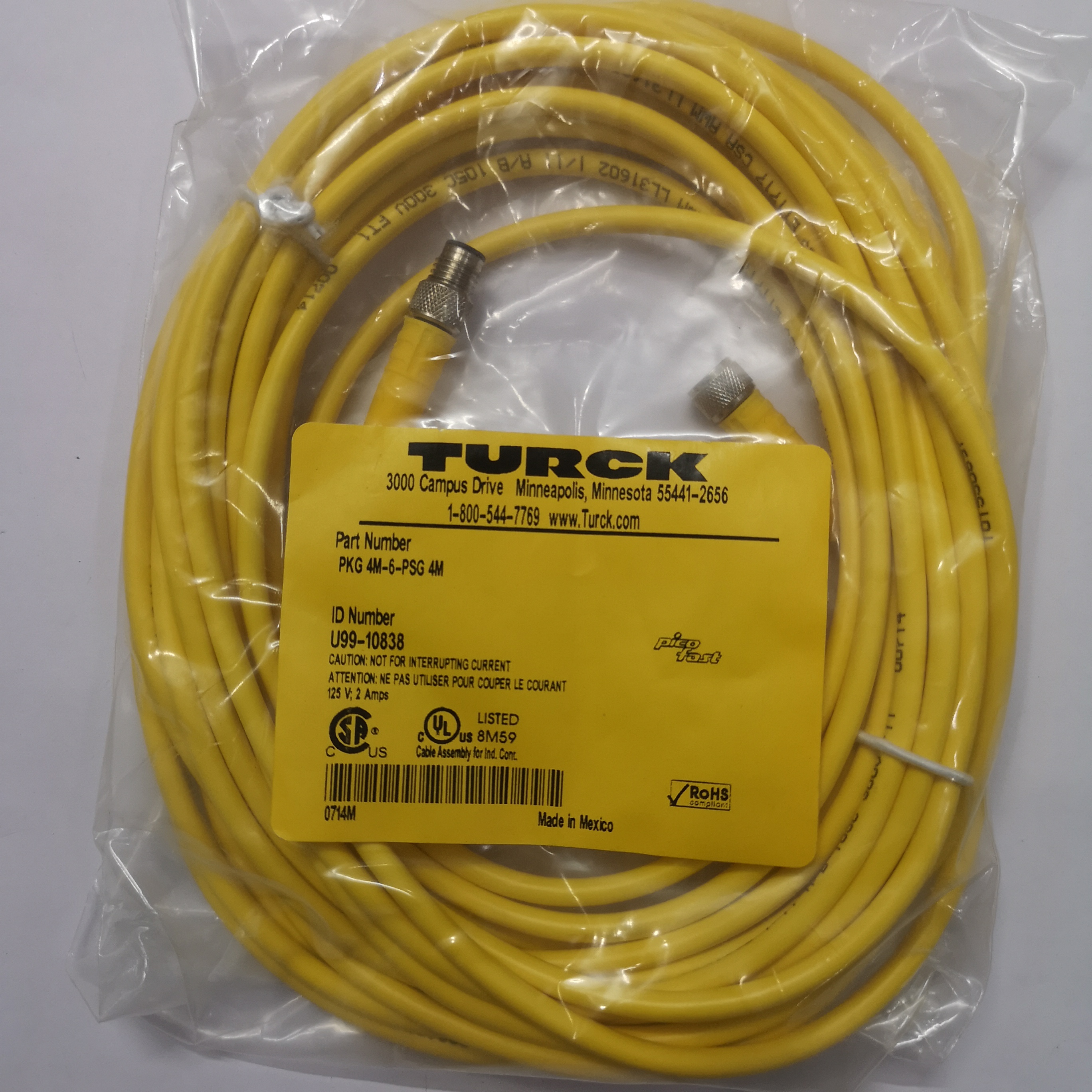 现货库存 原装Turck/图尔克 线缆 U99-10838 PKG 4M-6-PSG 4M 优势供应 #L