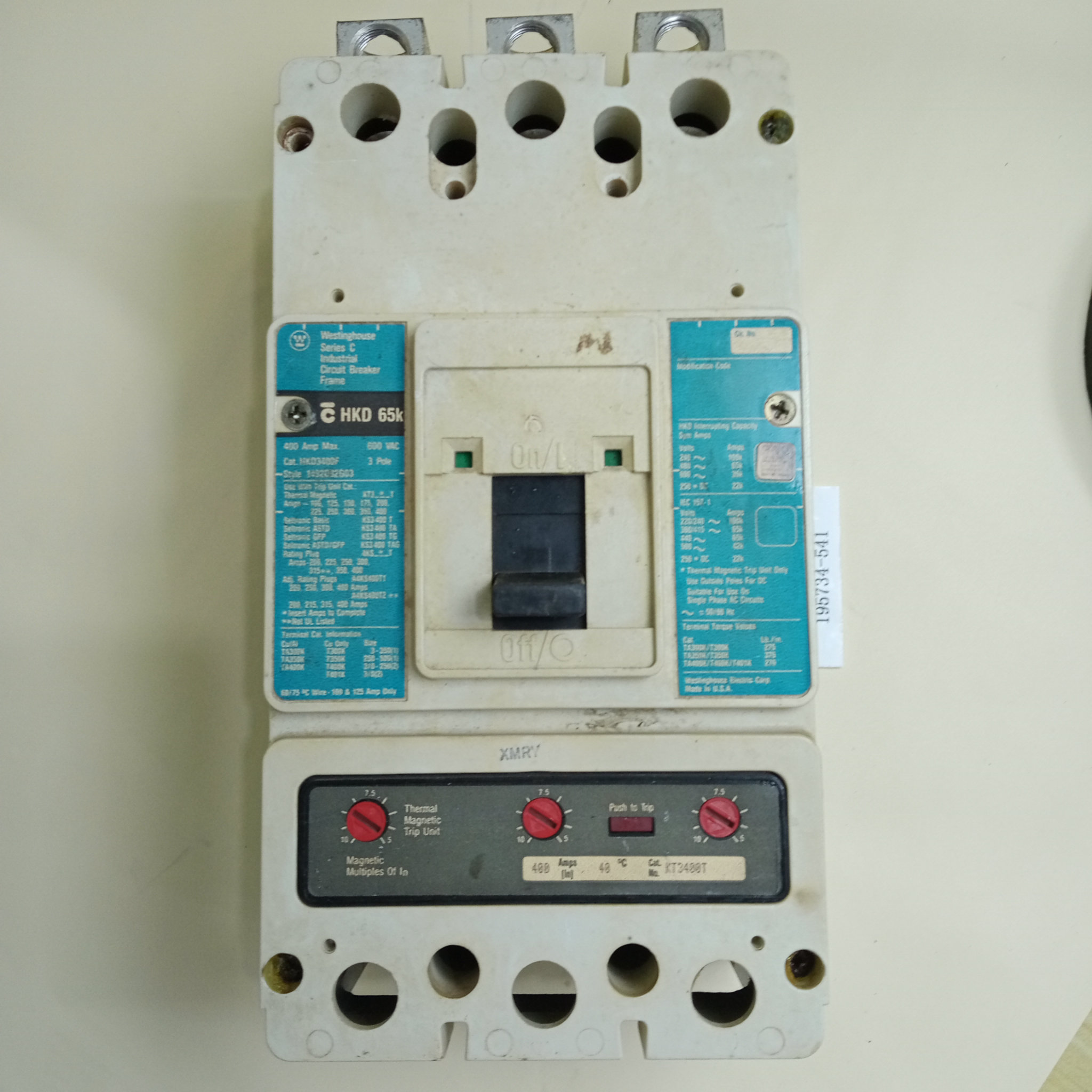 现货库存Westinghouse断路器HKD3400F-195734-541 #J