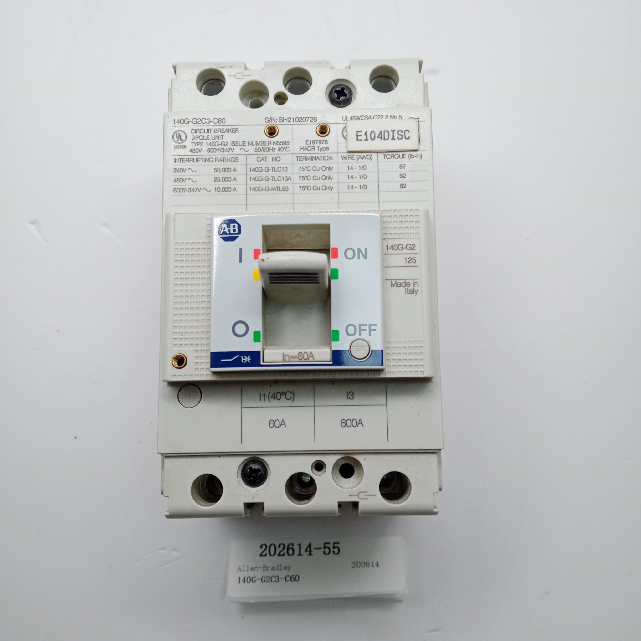 现货库存 Allen-Bradley 断路器 140G-G2C3-C60 原装正品 优势供应#A