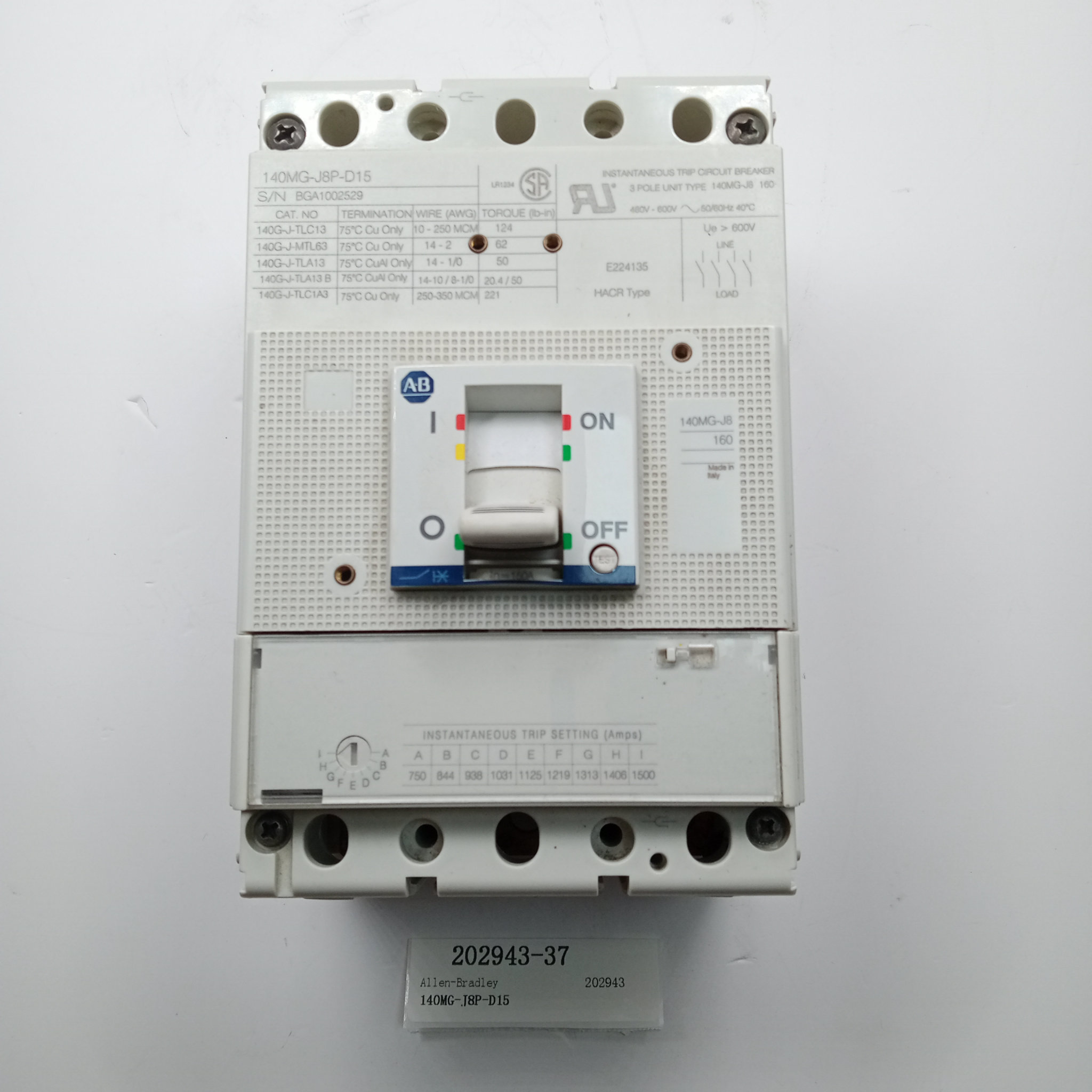 现货库存 Allen-Bradley 断路器140MG-J8P-D15 原装正品 优势供应#A