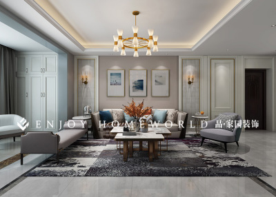 昆明河畔俊园现代美式单元房-130㎡