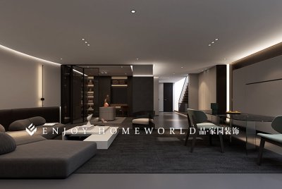 昆明滇池俊府伯利庄园现代高级灰叠墅-350㎡