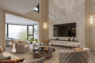 玉溪装修-兰溪湖畔现代法式复式楼303㎡