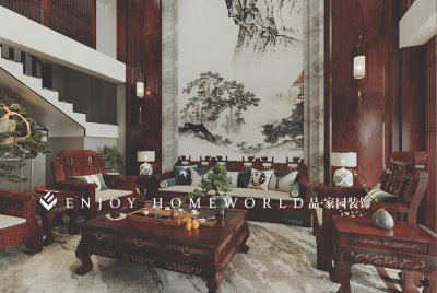 玉溪装修-兰溪湖畔现代法式复式楼303㎡