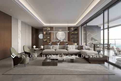 昆明装修-华夏四季熙铂苑新中式单元房