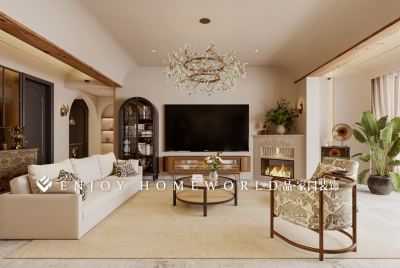 昆明装修-融创文旅城170m²美式中古