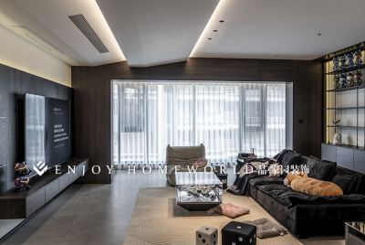 实景-博翠拾光现代黑白灰风格 -180平