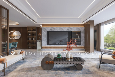 昆明装修-子君山麓城新中式别墅280㎡