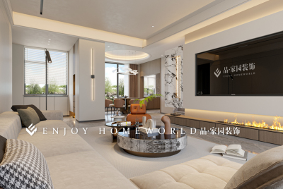 玉溪装修-江川绿竹小区现代简约别墅250m² 