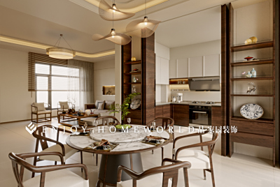 玉溪装修-江川绿竹小区二期别墅250m² 宋式美学