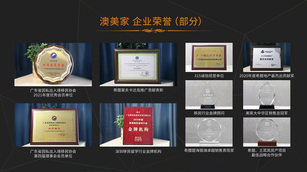 澳美家企业荣誉
