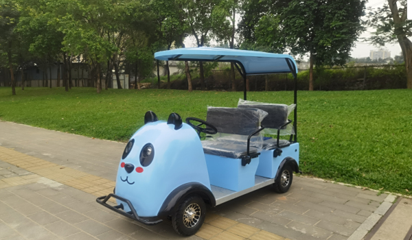 景区打卡必备可爱小熊猫智能扫码共享代步车  
