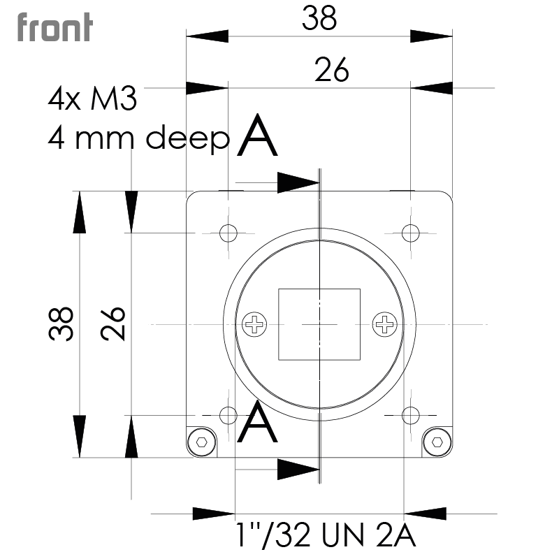 设计图 eco274MVGE 正面（所有尺寸以毫米为单位）
