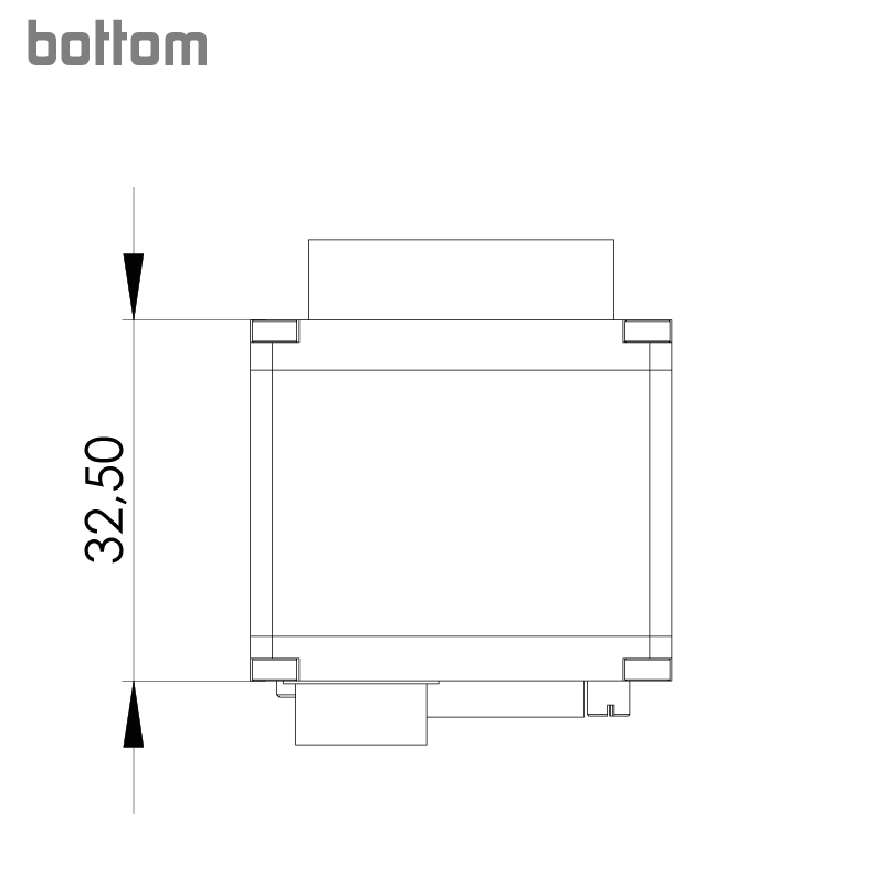 设计图 eco274MVGE 底部（所有尺寸以毫米为单位）