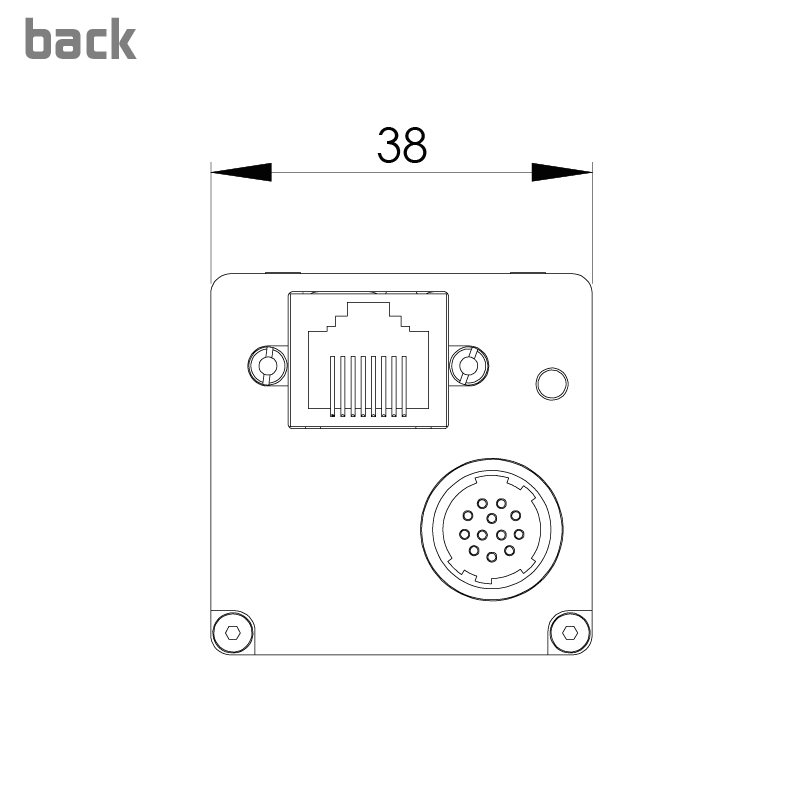 设计图 eco618MVGE 背面（所有尺寸以毫米为单位）
