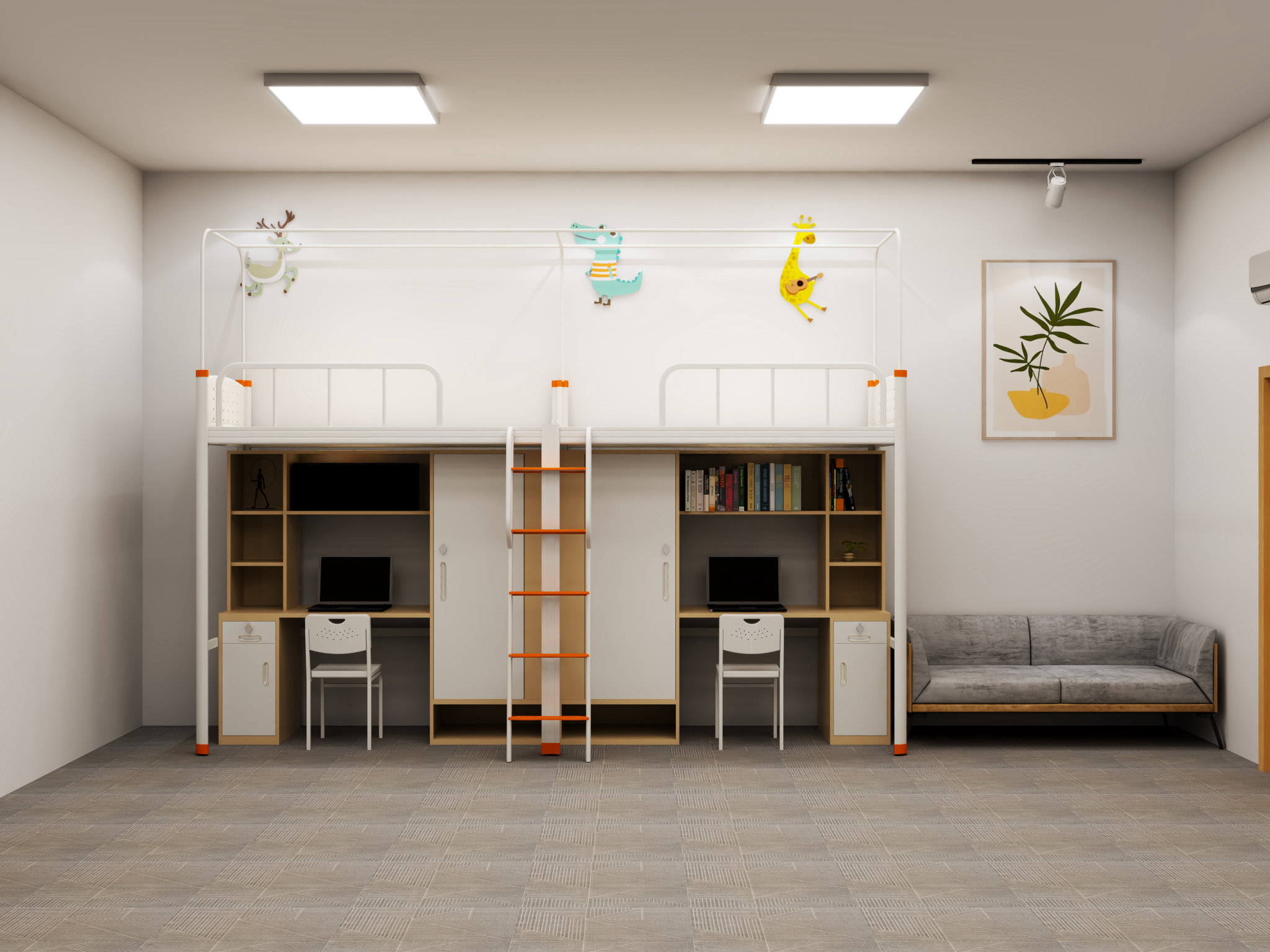 新款两连体公寓床