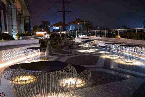 波克科技园一屋顶花园之夜景