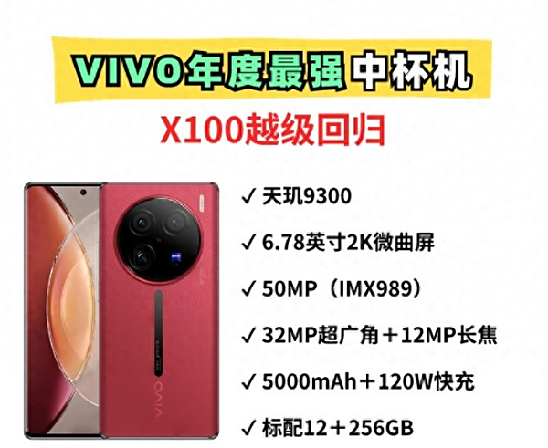 VIVO x100来了！一英寸大底＋长焦镜头＋天玑9300，不到4000元！
