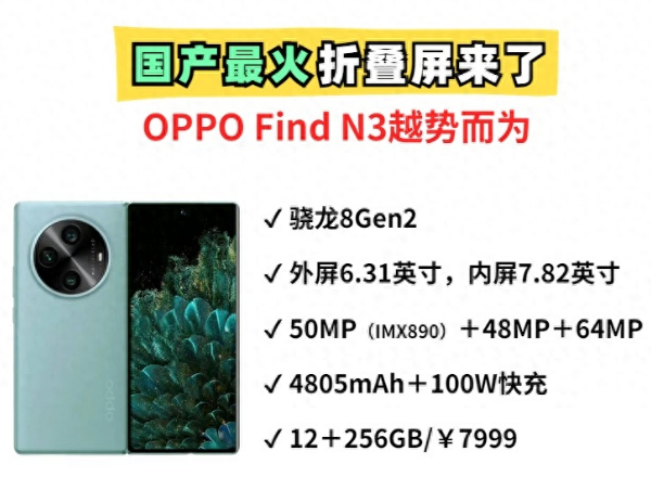正式告别小折叠屏！OPPO Find N3来了，屏幕更大，续航更强！