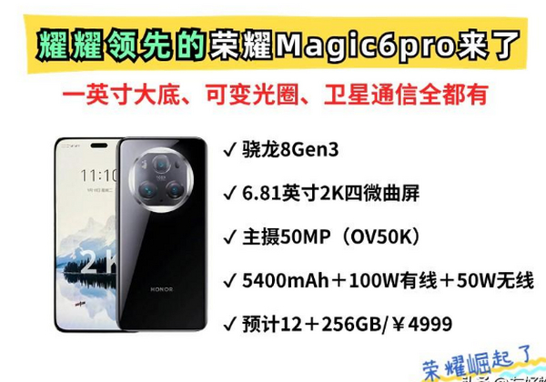 先抢华为保时捷！再首发国产一英寸大底！荣耀Magic6pro来了