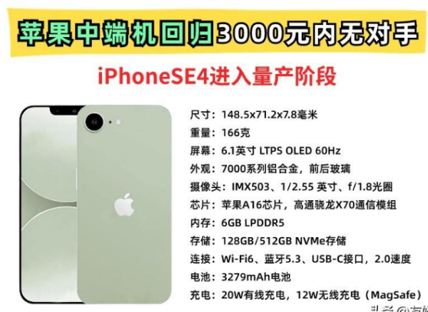 发布时间确定了！iPhoneSE4进入量产阶段，3000元内无敌手