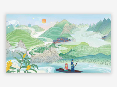 资深-手绘插画设计-桂林民俗插画