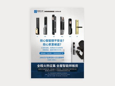 新锐-智能门锁产品宣传海报设计