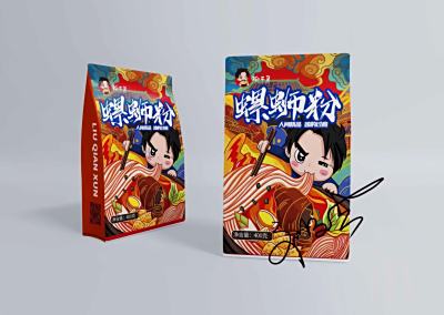 总监-螺狮粉手绘插画包装袋设计