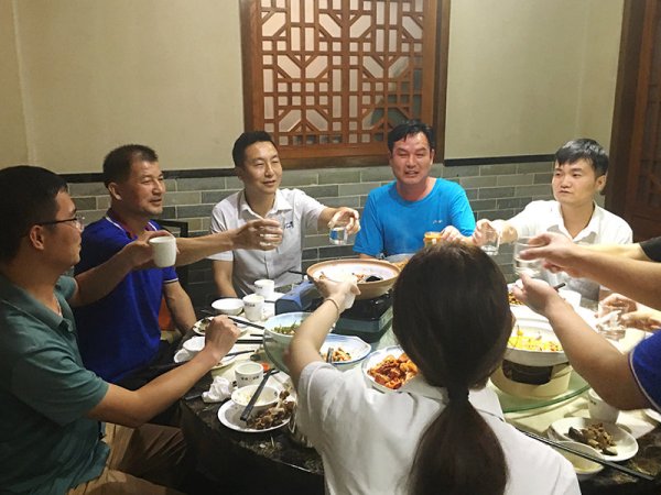 Caring attentively and walking hand in hand 