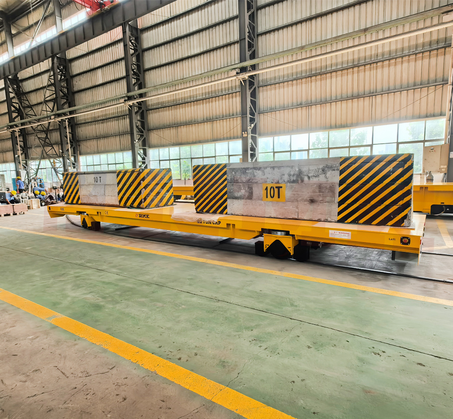 睿迈科20吨弧形转弯轨道车 蓄电池供电 U型轨道地平车 可定制