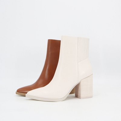 high Heel Fashion Women white Leather Ankle Boots shoes manufacturers