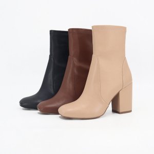 high Heel Fashion Women Black Leather Ankle Boots shoes manufacturers