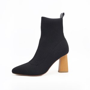 high Heel Fashion Women Black Stretch boots Ankle Boots shoes manufacturers