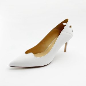 High Heel Pointed Toe Women Leather white Shoes Manufacturers