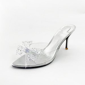 Fashion High Heel mesh Women Sandals Shoes Manufacturers TPU Diamond