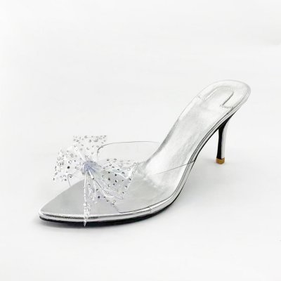 Fashion High Heel mesh Women Sandals Shoes Manufacturers TPU Diamond