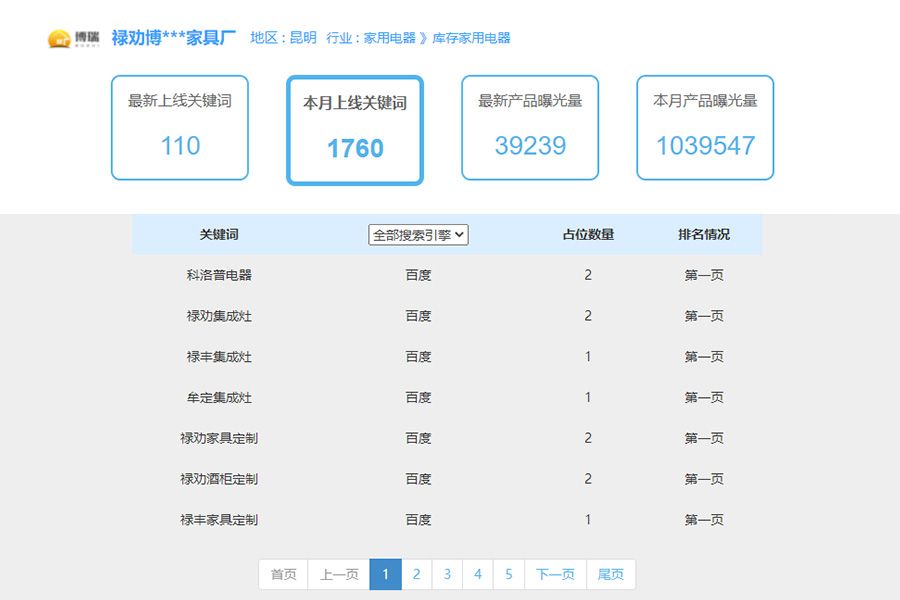 电器行业seo排名案例
