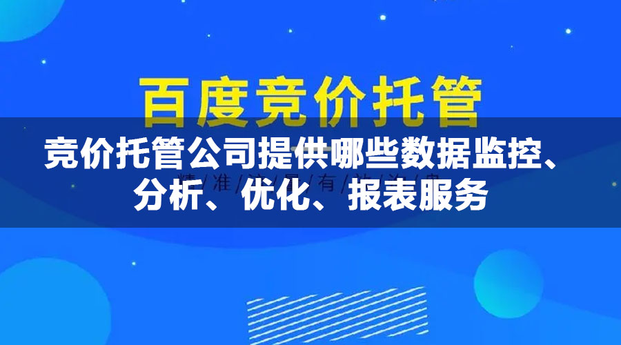 竞价托管公司提供哪些数据监控、分析、优化、报表服务