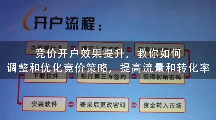 竞价开户效果提升，教你如何调整和优化竞价策略，提高流量和转化率