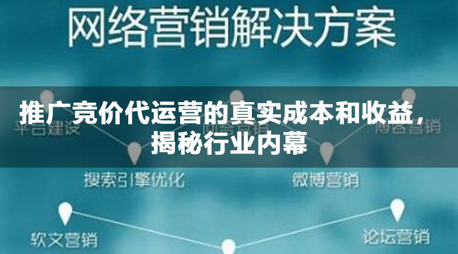 推广竞价代运营的真实成本和收益，揭秘行业内幕