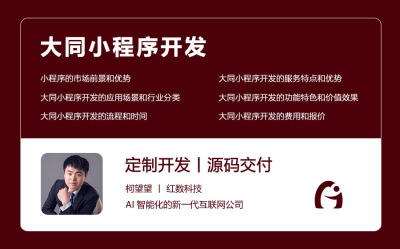 大同小程序开发