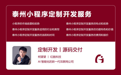 泰州小程序定制开发服务