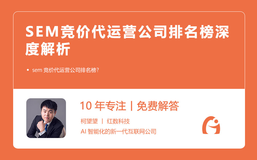 SEM竞价代运营公司排名榜深度解析