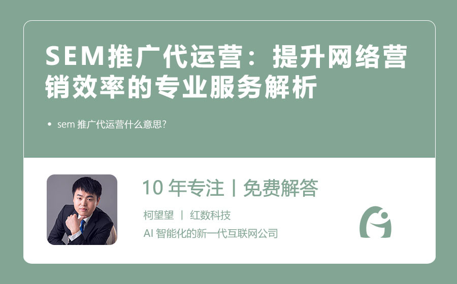 SEM推广代运营：提升网络营销效率的专业服务解析