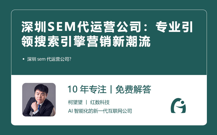 深圳SEM代运营公司：专业引领搜索引擎营销新潮流