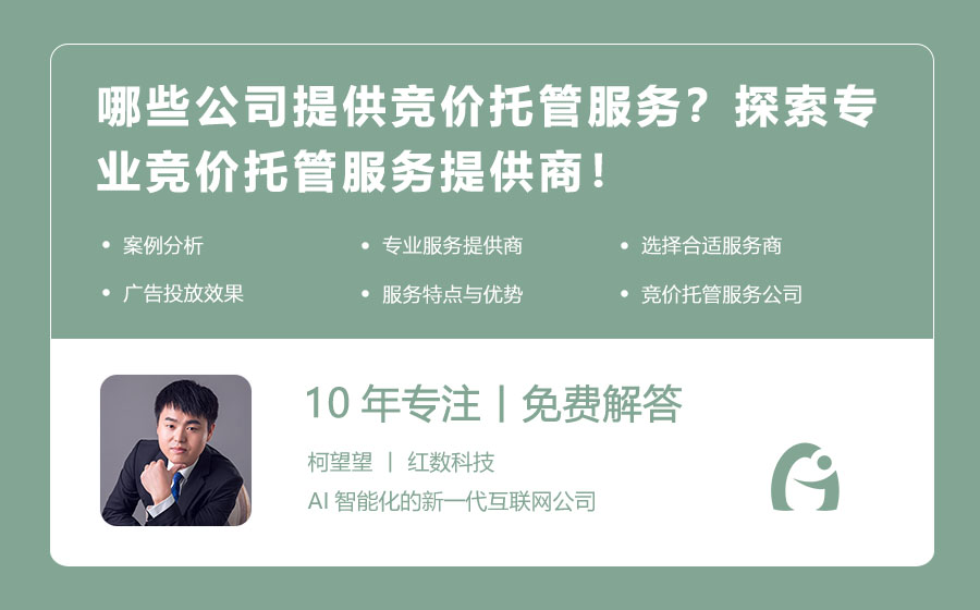 哪些公司提供竞价托管服务？探索专业竞价托管服务提供商！