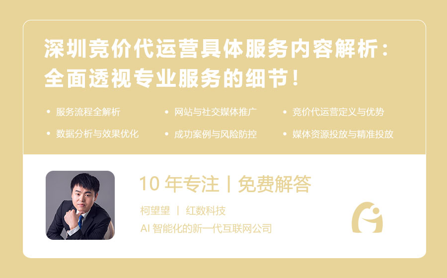 深圳竞价代运营具体服务内容解析：全面透视专业服务的细节！